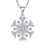 Necklace 925 Sterling Silver With a snowflake design - Transparent - NECKLACES