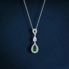 Necklace 925 Sterling Silver With a teardrop design - Multi Color