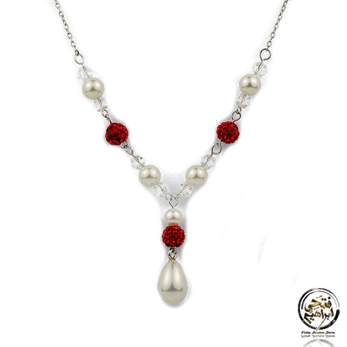 Necklace with Pearl Stones - 925 Sterling Silver - fathyibrahim