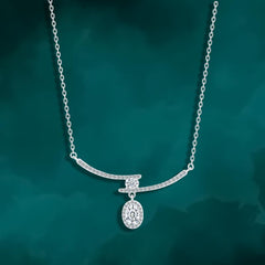 Necklace with Small Zircon Stones 925 Sterling Silver - Transparent - NECKLACES