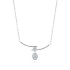 Necklace with Small Zircon Stones 925 Sterling Silver - Transparent - NECKLACES