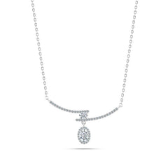 Necklace with Small Zircon Stones 925 Sterling Silver - Transparent - NECKLACES
