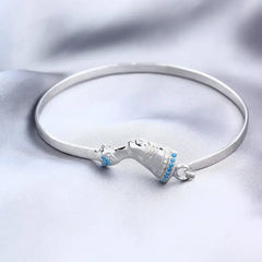 Nefertiti 925 Egyptian Silver Bangle - Turquoise - Bangels