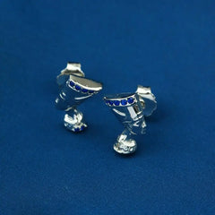 Nefertiti 925 Silver Earrings for Women - Blue - Blue - Earrings
