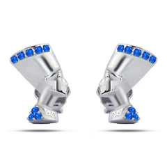 Nefertiti 925 Silver Earrings for Women - Blue - Blue - Earrings