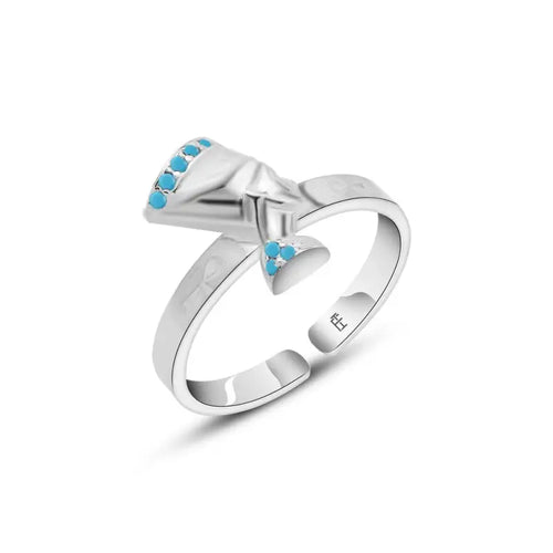 Nefertiti 925 Silver Ring - Light Blue - Rings