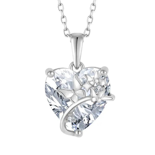 Neklace 925 Sterling Silver With a heart and butterfly design