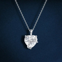 Neklace 925 Sterling Silver With a heart and butterfly design - Transparent