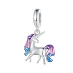 Nicorn Charm - 925 sterling silver - Multi Color