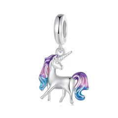 Nicorn Charm - 925 sterling silver - Multi Color