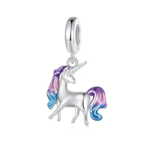 Nicorn Charm - 925 sterling silver - Multi Color