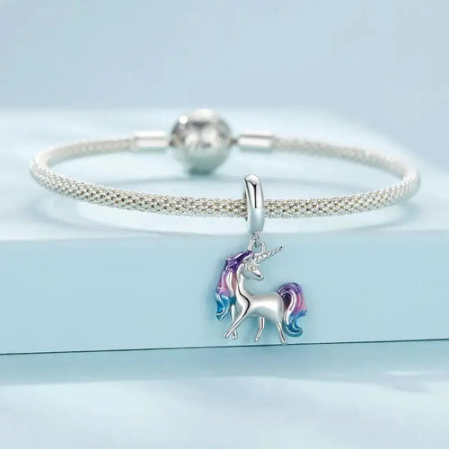 Nicorn Charm - 925 sterling silver - Multi Color