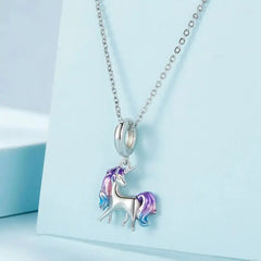 Nicorn Charm - 925 sterling silver - Multi Color