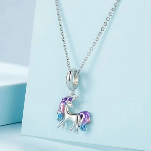 Nicorn Charm - 925 sterling silver - Multi Color