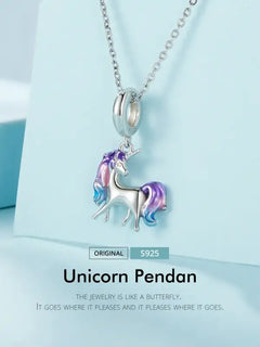 Nicorn Charm - 925 sterling silver - Multi Color