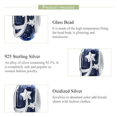Night Sky 925 Silver Charm - Blue