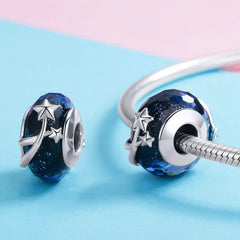 Night Sky 925 Silver Charm - Blue
