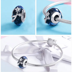 Night Sky 925 Silver Charm - Blue