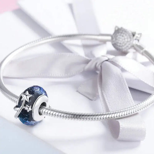 Night Sky 925 Silver Charm - Blue