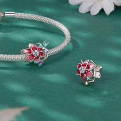 Opal charms in the shape of birds and flowers - 925 sterling silver - Multi Color