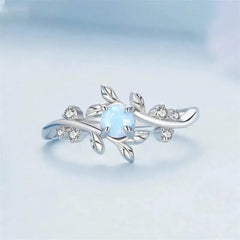 Opal Leaves 925 Silver Ring - Rings