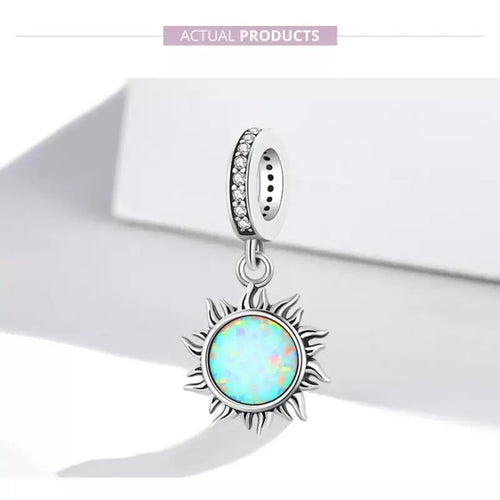 Opal Sun 925 Silver Charm - Multi Color