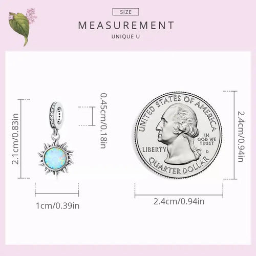 Opal Sun 925 Silver Charm - Multi Color