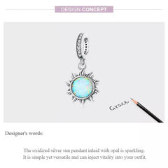 Opal Sun 925 Silver Charm - Multi Color