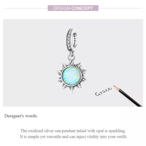 Opal Sun 925 Silver Charm - Multi Color