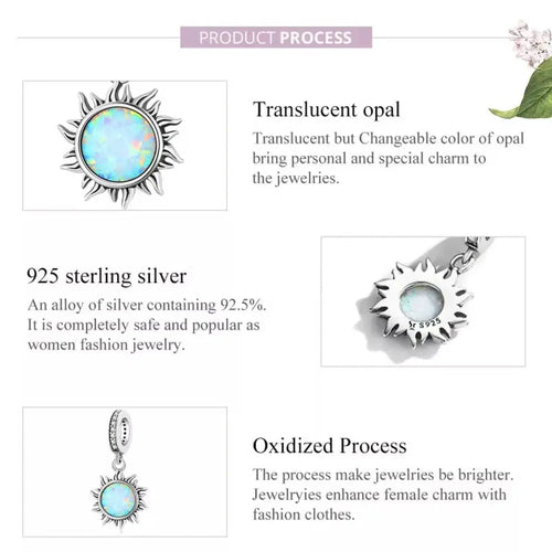 Opal Sun 925 Silver Charm - Multi Color