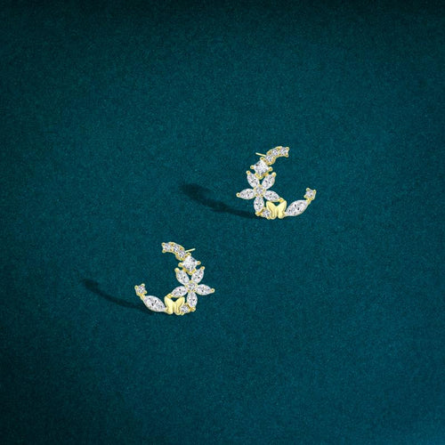 Open earring in the shape of the letter "C" - 925 sterling silver - fathyibrahim