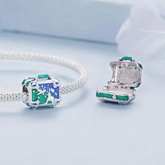 Openable bag charm- 925 Sterling Silver - Multi Color