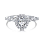 Oval Zirconia 925 Silver Ring - Rings