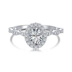 Oval Zirconia 925 Silver Ring - Rings