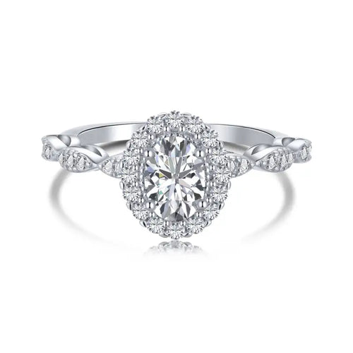 Oval Zirconia 925 Silver Ring - Rings