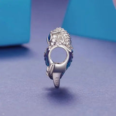 Owl charm - 925 Sterling Silver - Multi Color