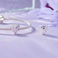 Pancy Flower 925 Silver Charm - White