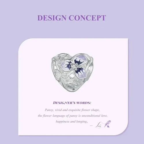 Pancy Flower 925 Silver Charm - White