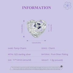 Pancy Flower 925 Silver Charm - White