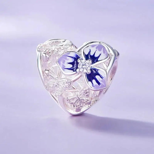 Pancy Flower 925 Silver Charm - White