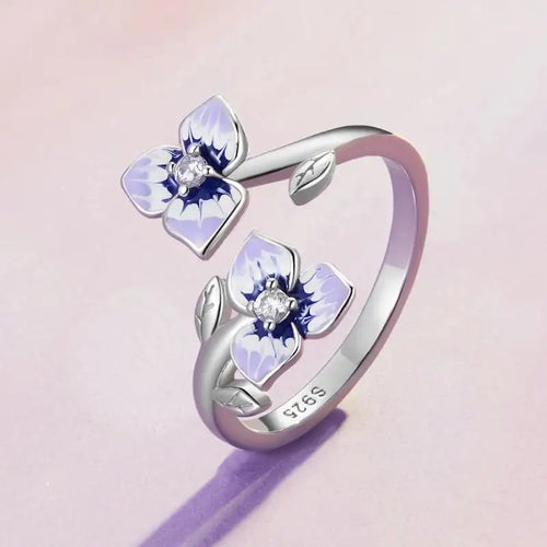 Pansy 925 Sterling Silver Ring - Multi Color