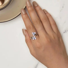 Pansy 925 Sterling Silver Ring - Multi Color