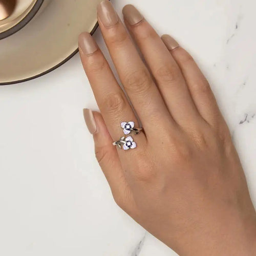 Pansy 925 Sterling Silver Ring - Multi Color