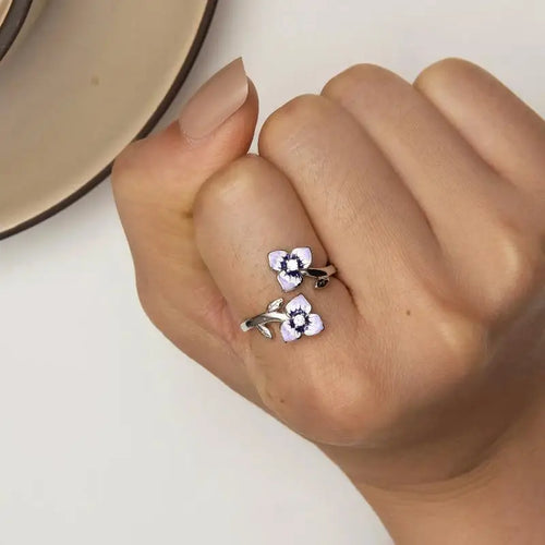 Pansy 925 Sterling Silver Ring - Multi Color