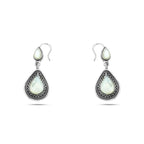 Pear Arabic Design 925 Silver Earrings - White - Earrings