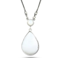 Pear Pearl 925 Egyptian Silver Necklace - fathyibrahim