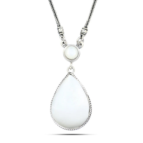 Pear Pearl 925 Egyptian Silver Necklace - fathyibrahim