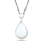 Pear Pearl 925 Egyptian Silver Necklace - White - NECKLACES
