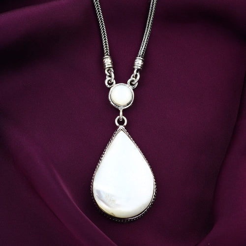 Pear Pearl 925 Egyptian Silver Necklace - fathyibrahim