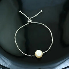 Pearl 925 Silver Bracelet - White
